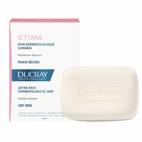 DUCRAY ICTYANE PAIN DERMATOLOGIQUE SURGRAS VISAGE ET CORPS PEAUX SECHES 100G