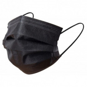 Masque chirurgical 3 plis type IIR noir boite de 50 unités