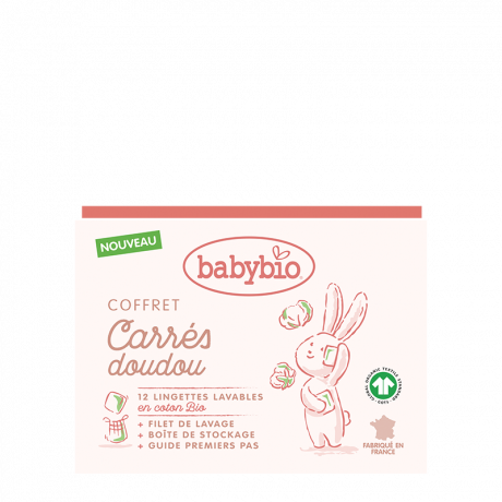 Babybio coffret carrés doudou coton bio 12 lingettes lavables