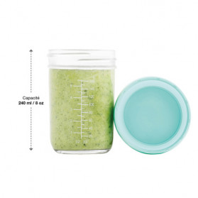 Babymoov Lot de 8 Babybols en verre 100mL / 220mL + livret recette