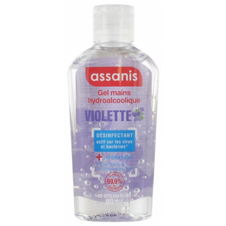 Assanis Gel Mains Hydroalcoolique 80 ml - Senteur : Violette