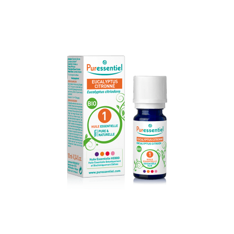 PURESSENTIEL EUCALYPTUS CITRONNE BIO HUILE ESSENTIELLE 10ML